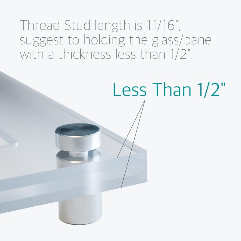 Lantee 1 x 1-5/8 Inch Standoff Hardware for Plexiglass - 12 Pcs Stainless Steel Glass Sign Standoff Mounts Screws 25x40mm - Image 5